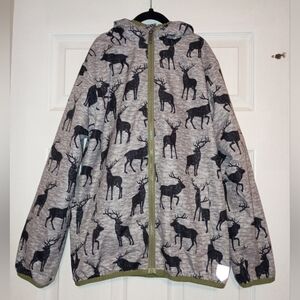 Hatley Boys Gray Elk Fleece Lined Jacket Size 12